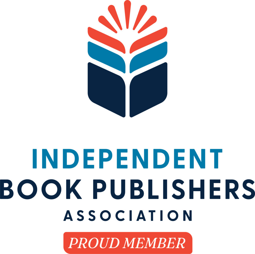 Independent Book Publishers Association logo with a stylized plant/tree icon in red and blue above the wordmark in dark blue